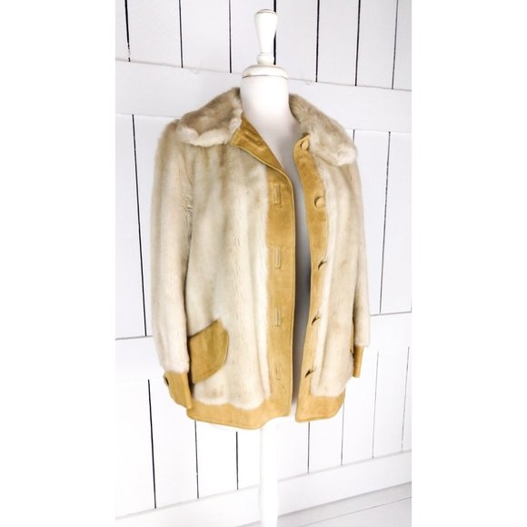 Vintage London Leathers by Lilli Ann faux fur suede midi coat jacket - Picture 3 of 7